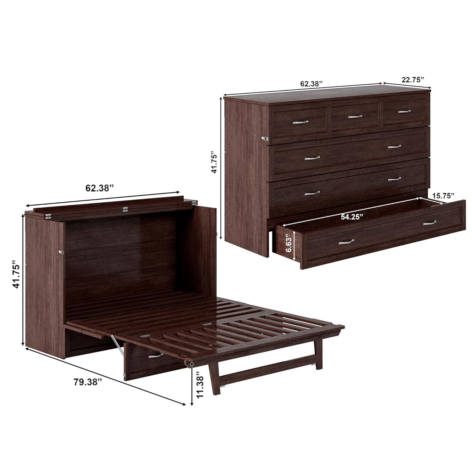 Queen Deerfield Murphy Bed Chest with Charging Station - AFI Atlantic Furniture