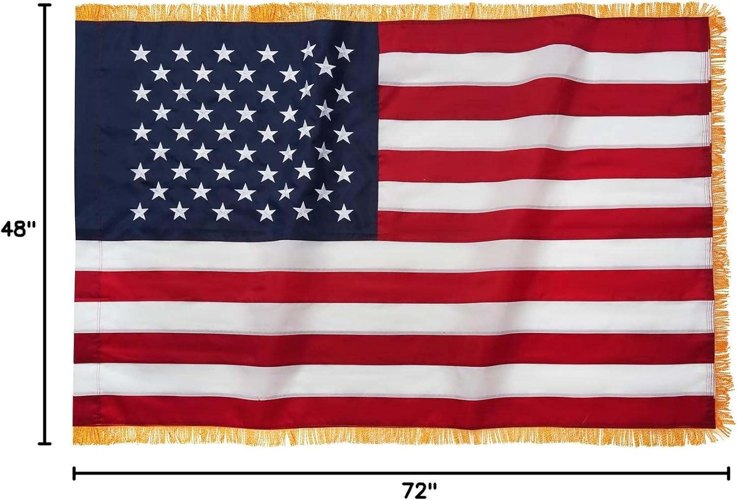 4x6 ft Heavy Duty Polyester American Flag with Embroidered Stars