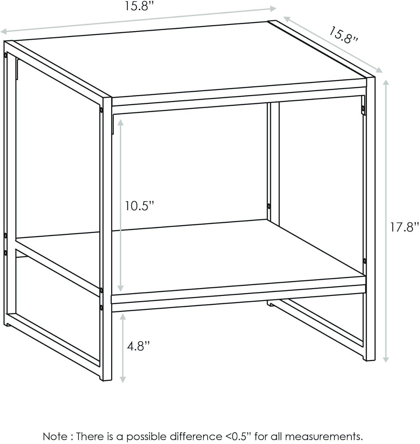 Columbia Walnut Modern Metal-Frame 2-Tier End Table