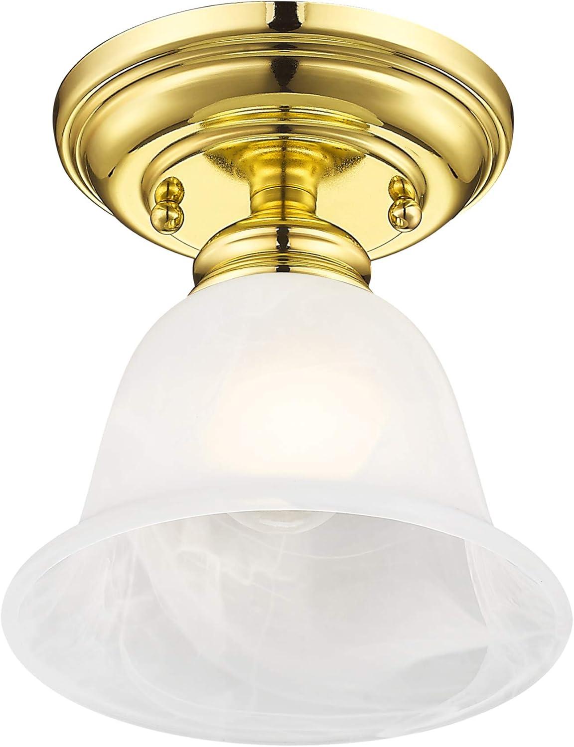 Livex Lighting Essex 1 - Light Flush Mount in  Polished Brass