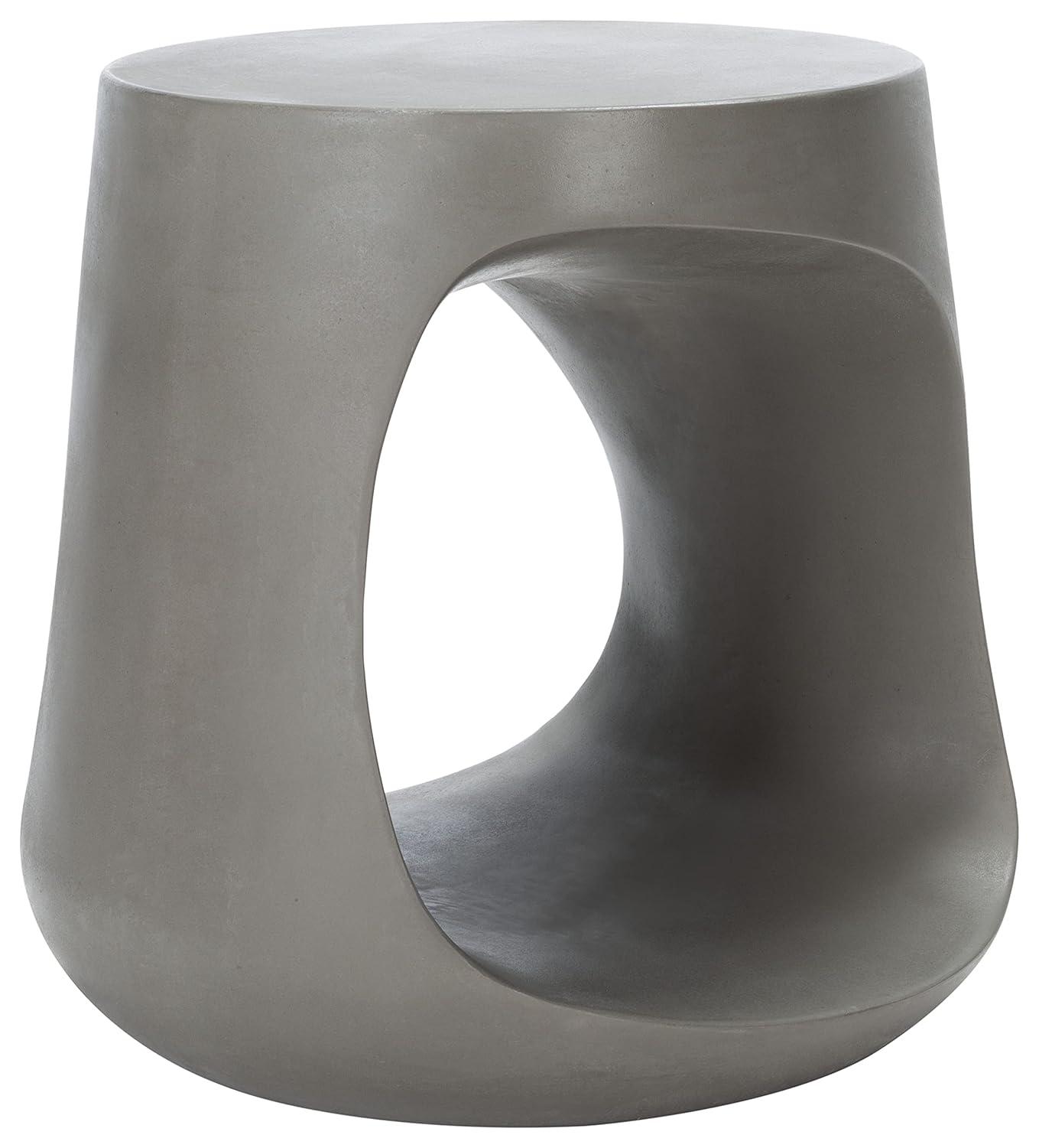 Vikki Concrete Accent Stool - Indoor/Outdoor - VNN1040 - Gray - Safavieh