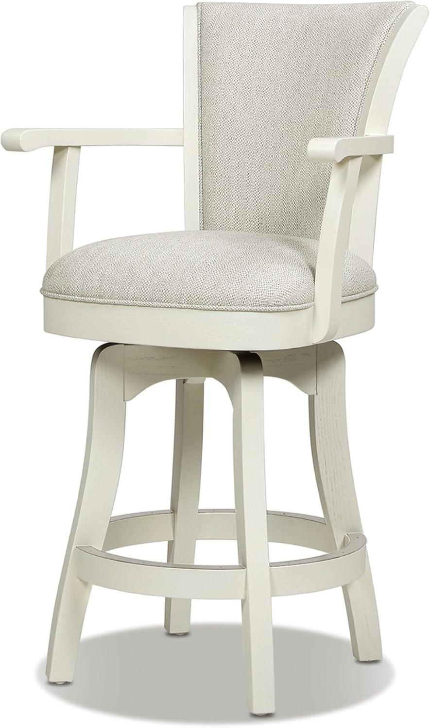 Williams 27" White Pepper Oak Wood Swivel Counter Stool