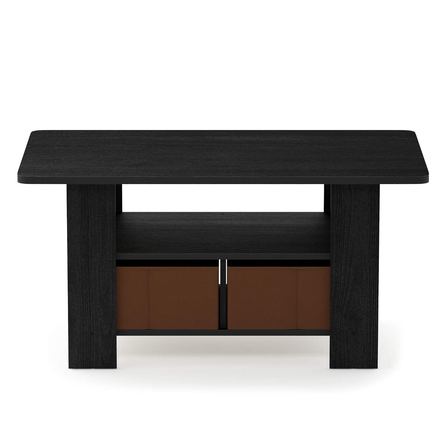 11158AM-MBR Andrey Coffee Table with Bin Drawer, Americano & Medium Brown