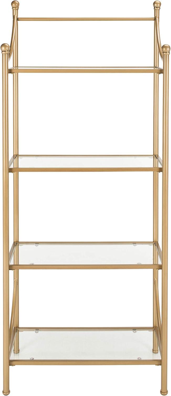 Diana 4-Tier Etagere - Tempered Glass/Gold - Safavieh