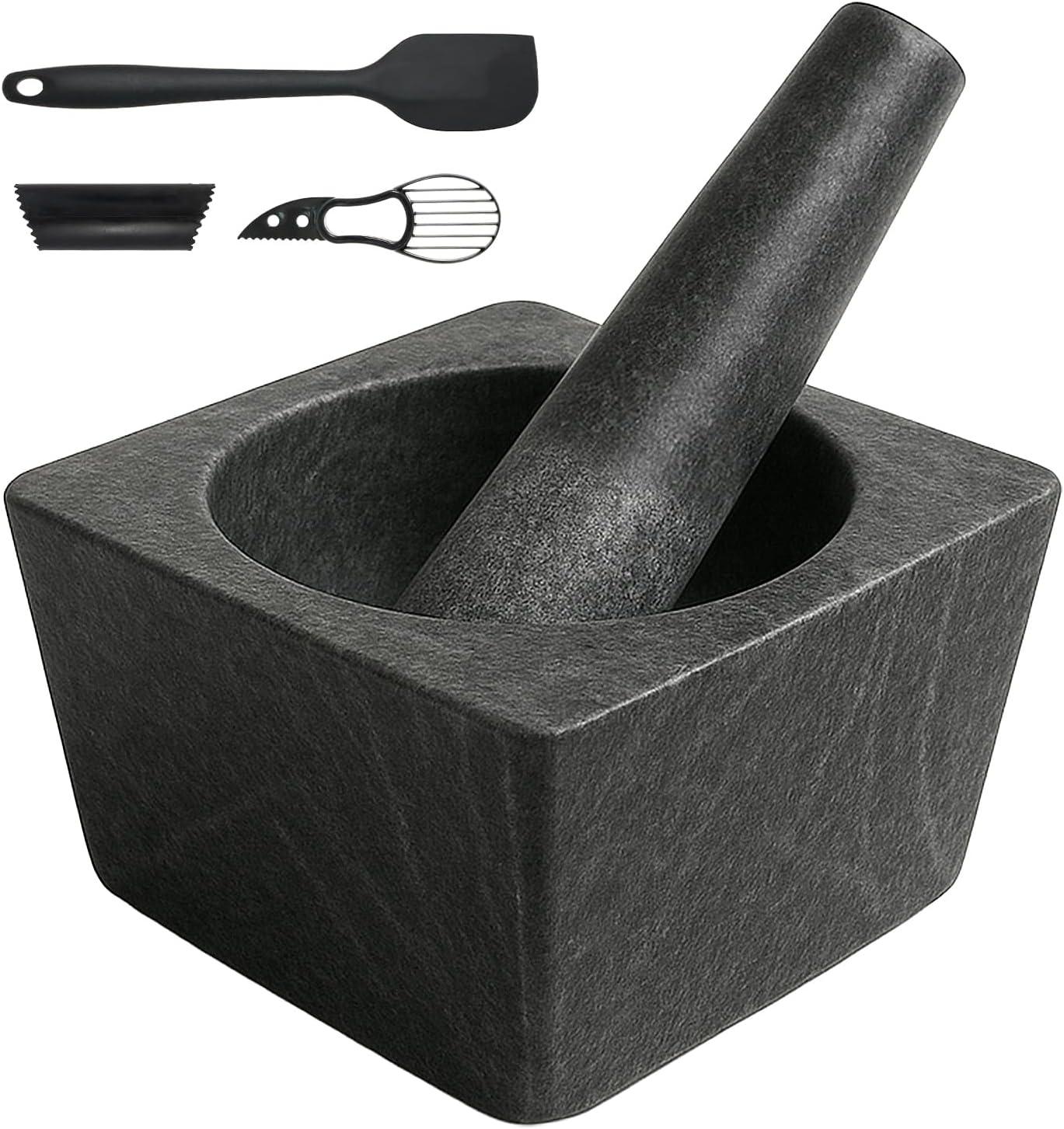Pepe Nero Authentic Granite Stone Mexican Molcajetes Mortar and Pestle