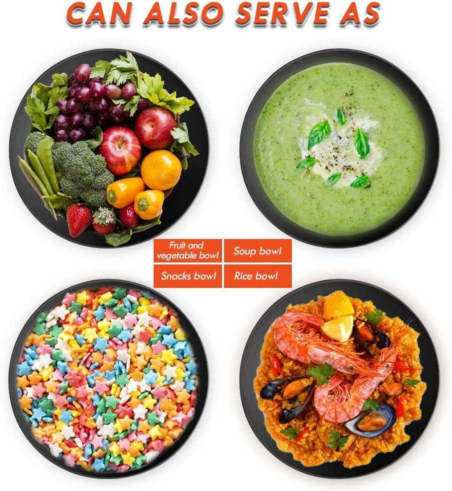 Large salad bowl with lid, upgraded version of bamboo fiber salad bowl with lid, 9.8-inch mixed salad bowl and server, and a set of free quick salad tools