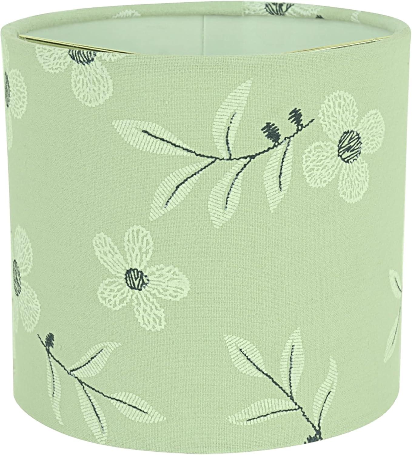 Aspen Creative 31197 Transitional Drum (Cylinder) Shaped Clip-On Construction Lamp Shade in Light Green, 5" wide (5" x 5" x 5")