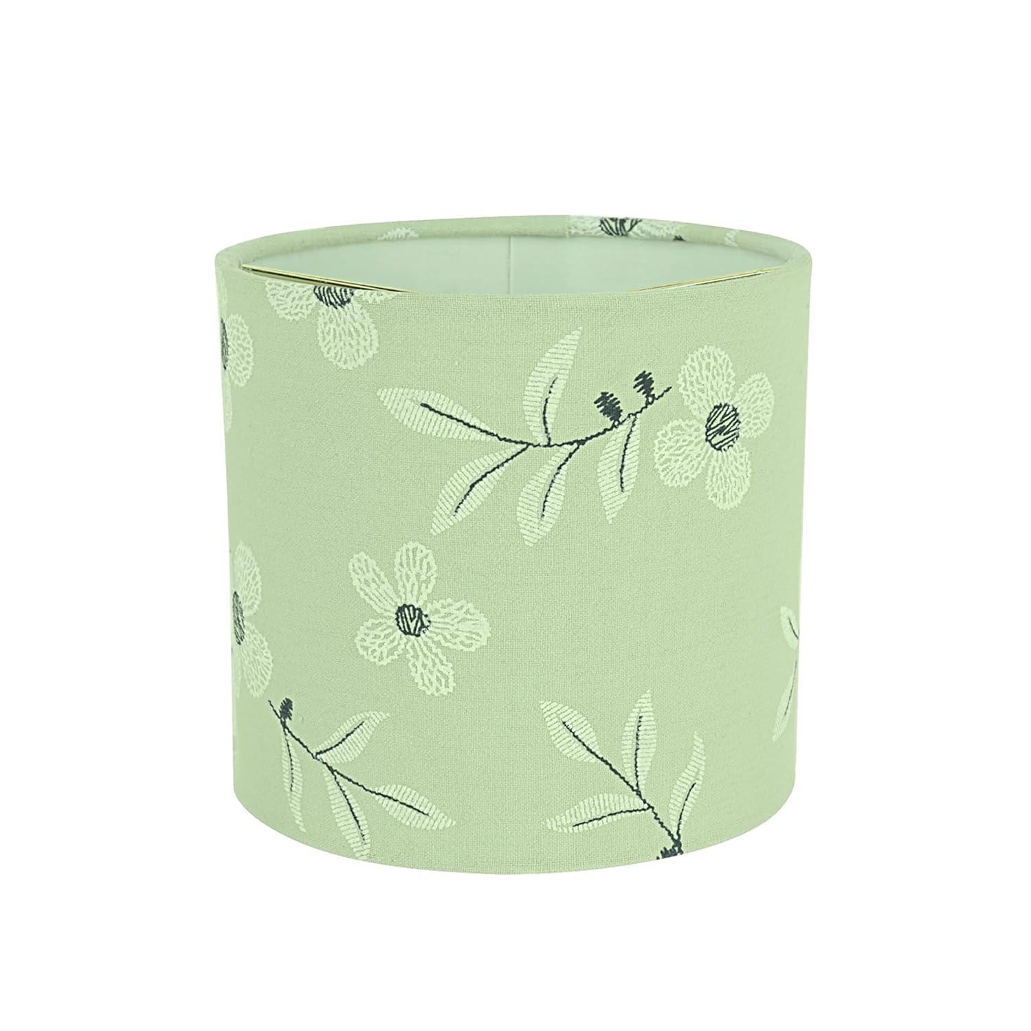 Aspen Creative 31197 Transitional Drum (Cylinder) Shaped Clip-On Construction Lamp Shade in Light Green, 5" wide (5" x 5" x 5")