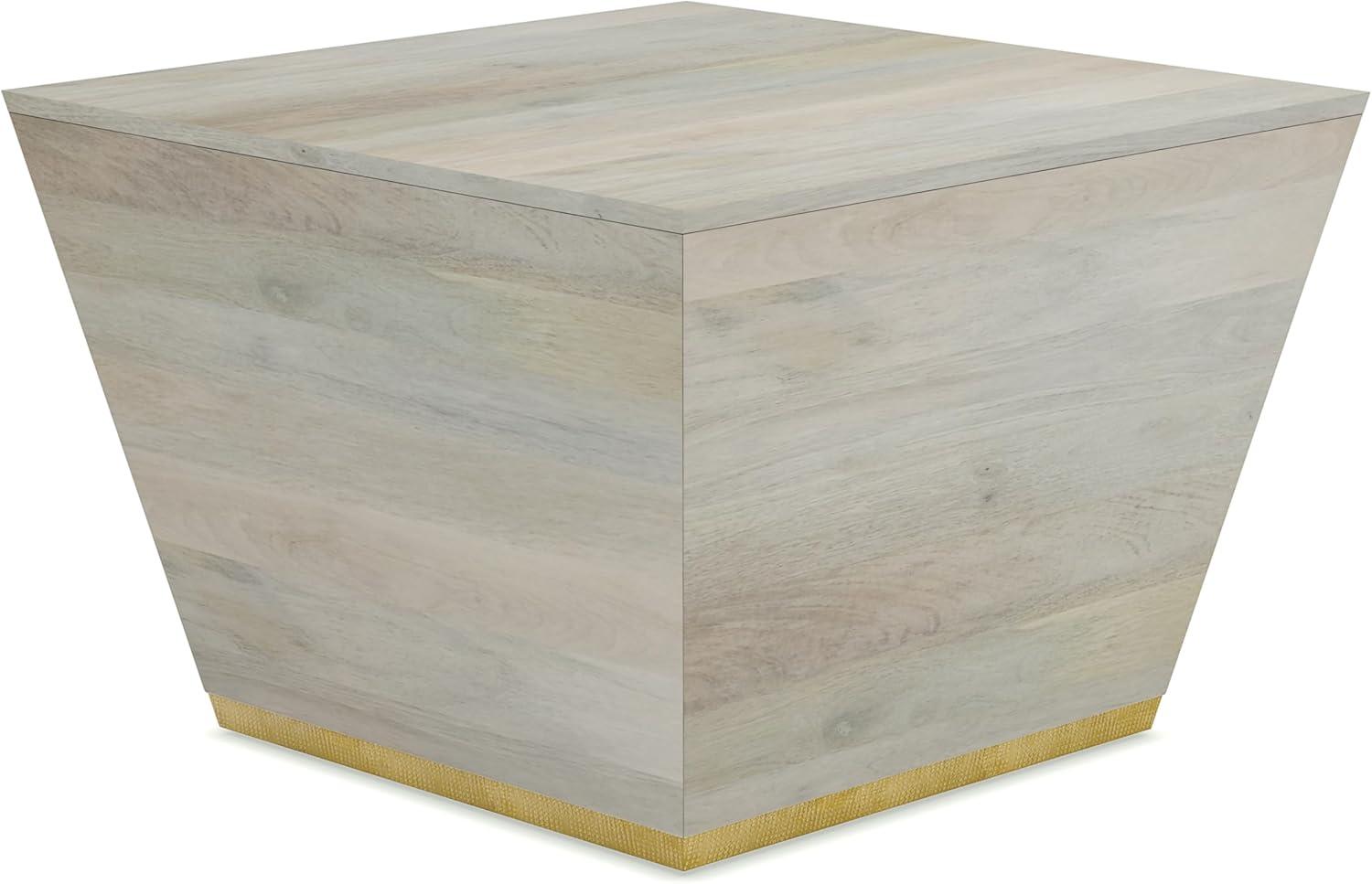Simpli Home Abba SOLID MANGO WOOD 28 inch Wide Square Modern Coffee Table in White Wash , Fully Assembled
