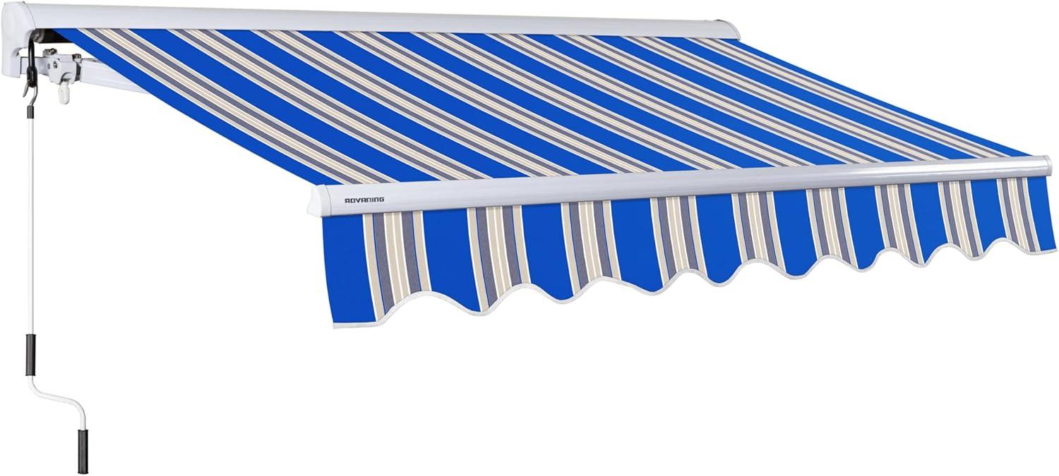 Advaning 10.5'' Fabric, Metal Cover Retractable Patio Awning