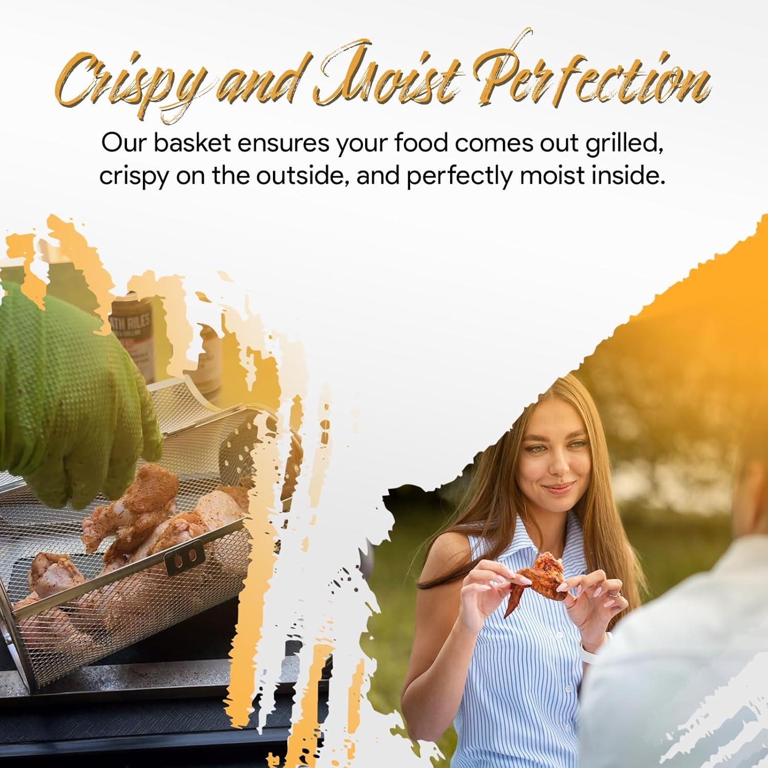 ROTO-Q 360 Family Bundle - Cordless Rotisserie Kit for Grills, Ovens, Smokers - Non-Electric Spit Roaster - Indoor/Outdoor BBQ - Stainless Steel Construction - includes Rotisserie Attachments