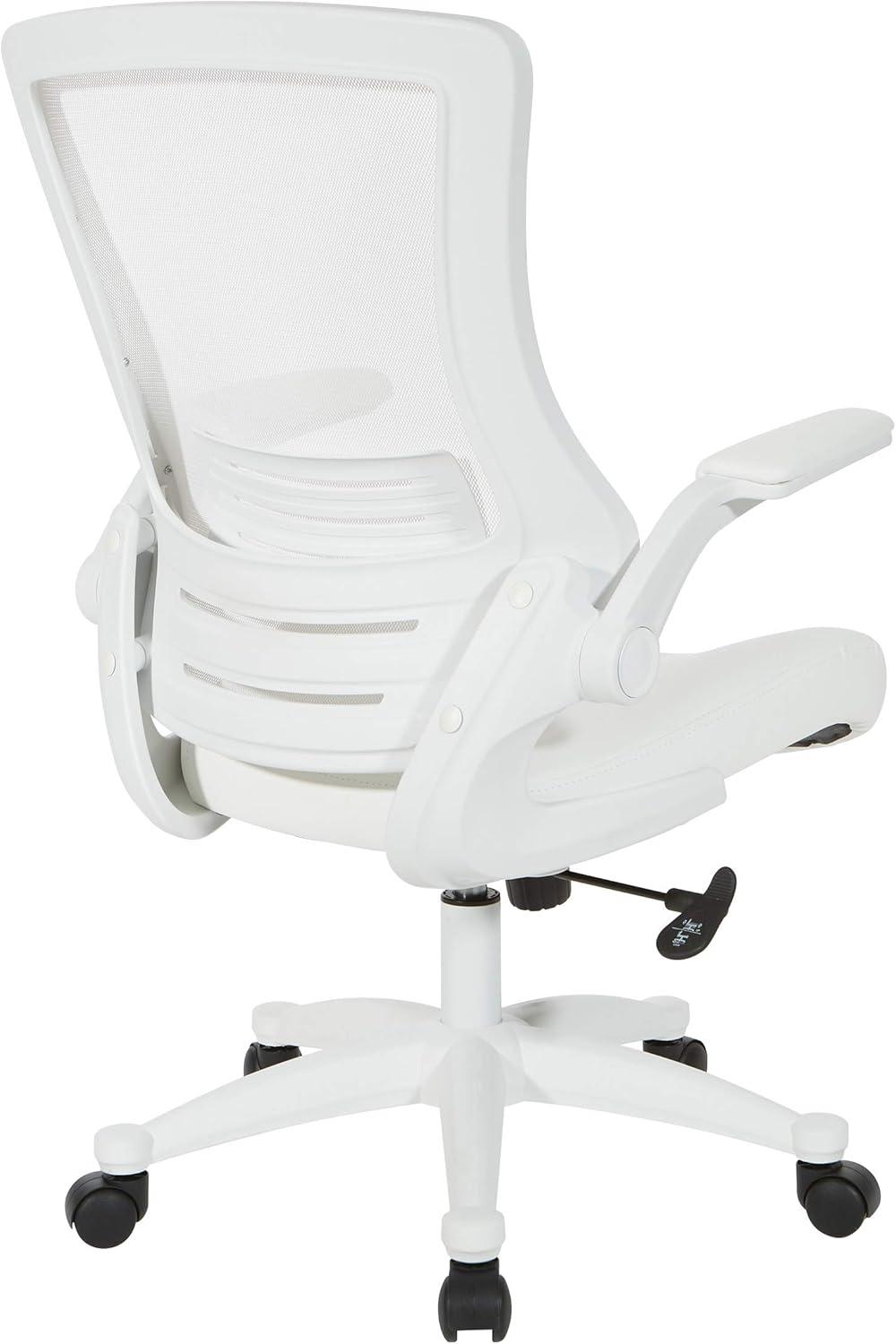 White Screen Back Manager's Chair in White Faux Leather