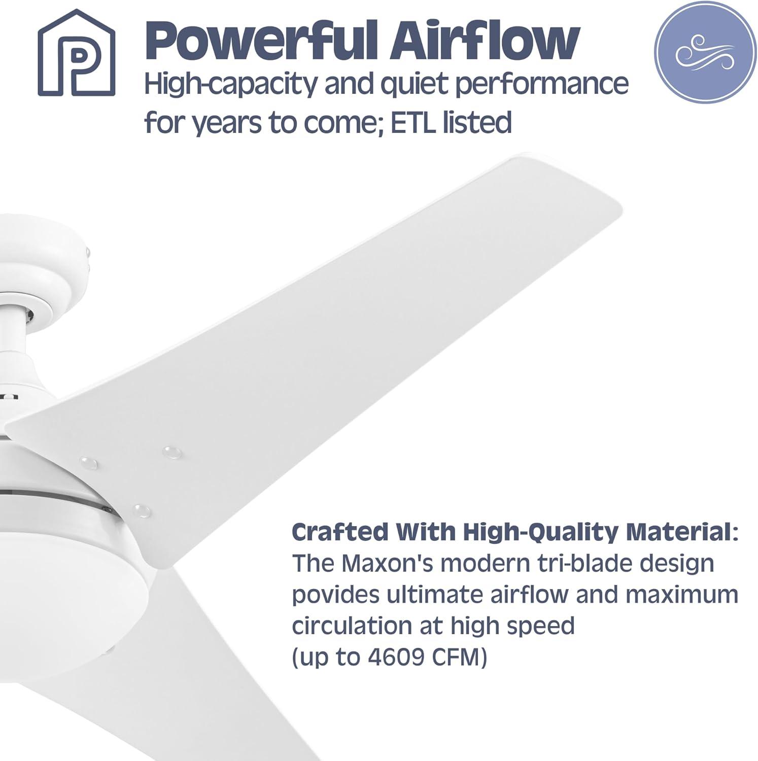 Prominence Home 51873-45 52 in. Remote Control Contemporary Indoor LED Ceiling Fan with Light - White