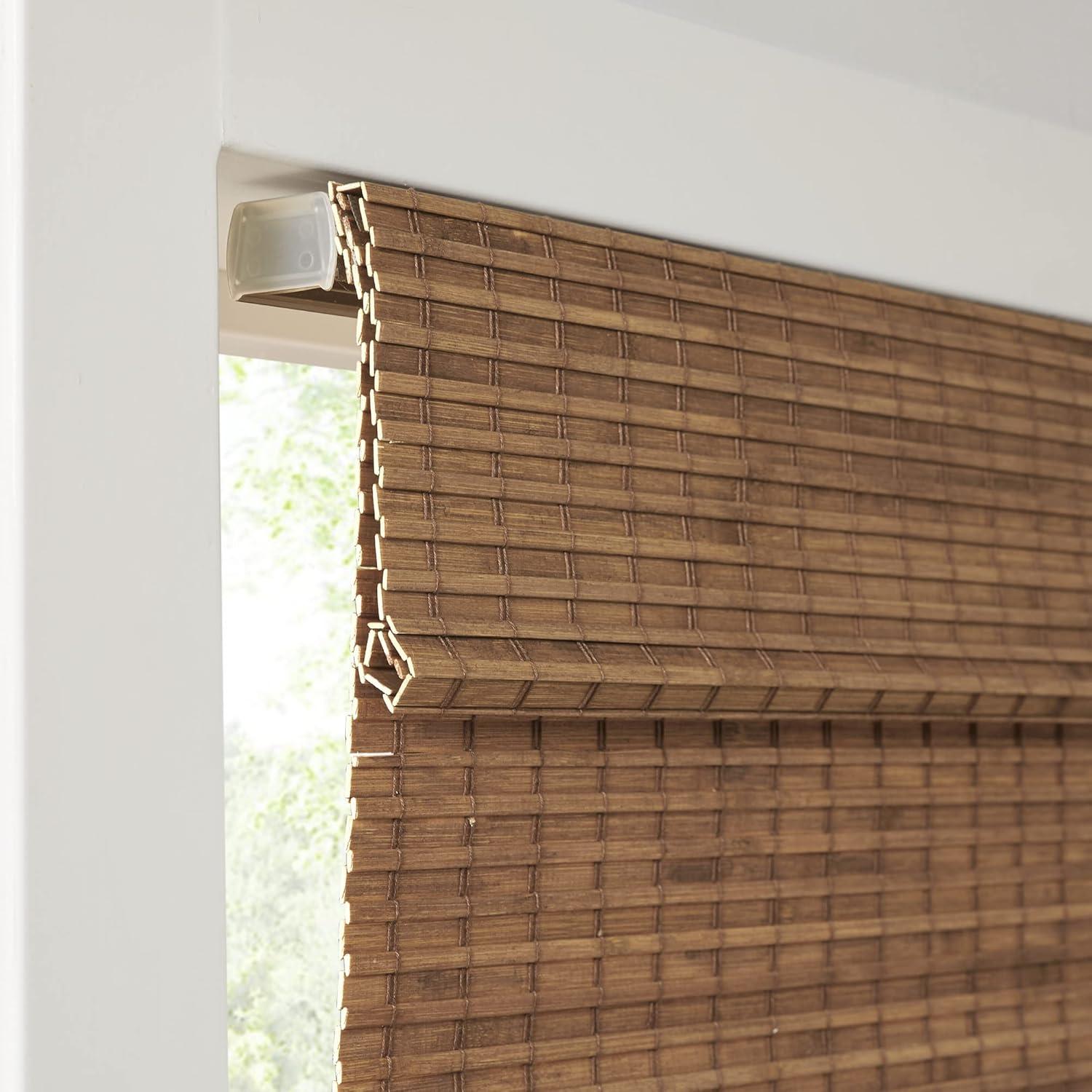 Semi - Sheer Bamboo Light Filtering Roman Shade 64"L