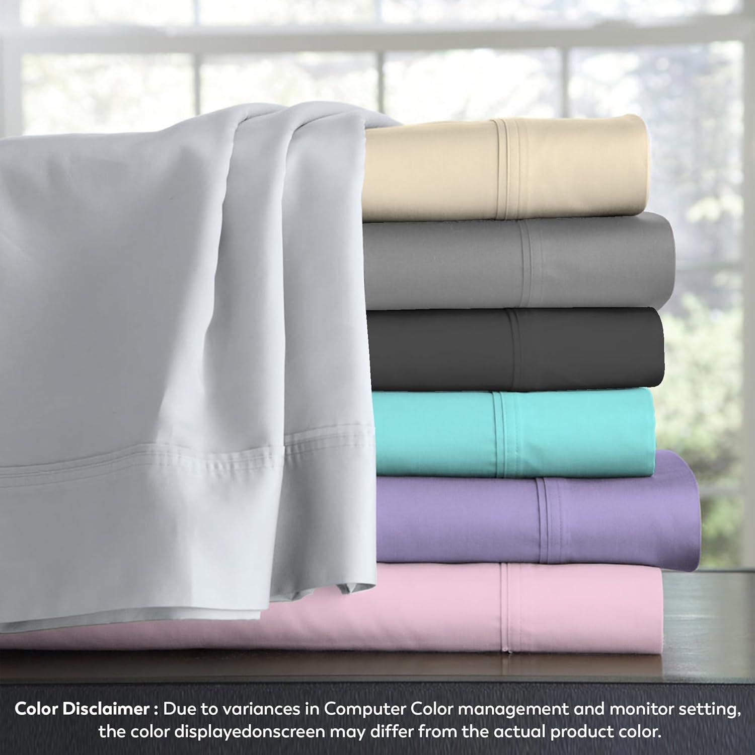 Queen 300 Thread Count Organic Cotton Brushed Percale Sheet Set Ivory - Purity Home