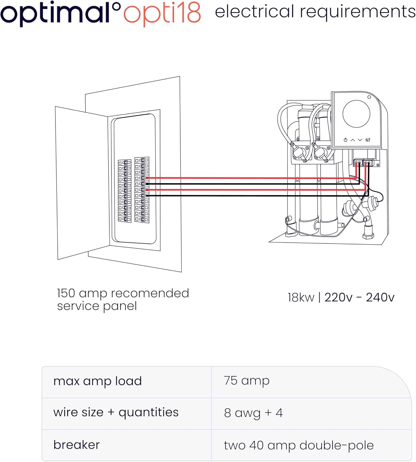 Optimal 18kw Electric Tankless Water Heater | Opti 18