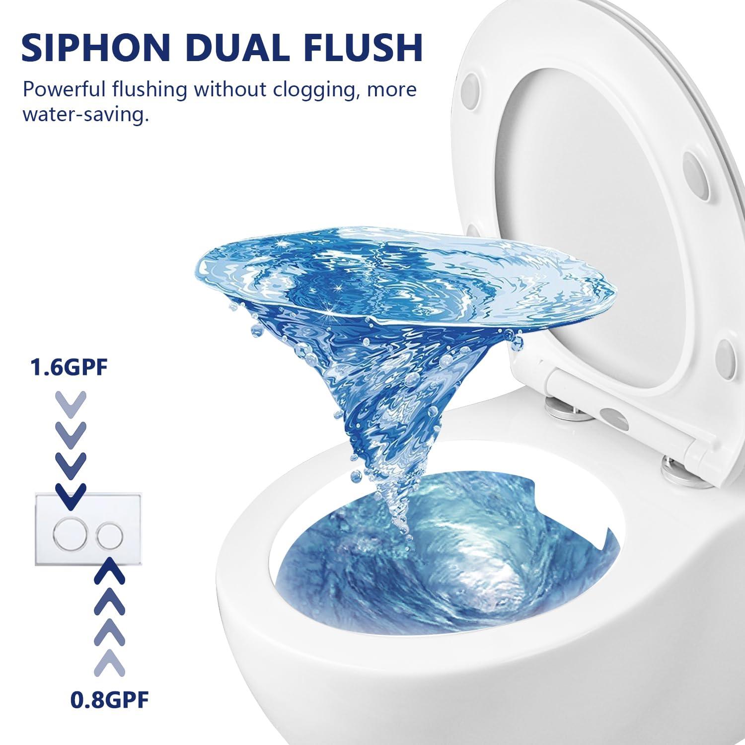 Liberty 1.6 GPF Elongated Wall Hung Toilets (Seat Included)