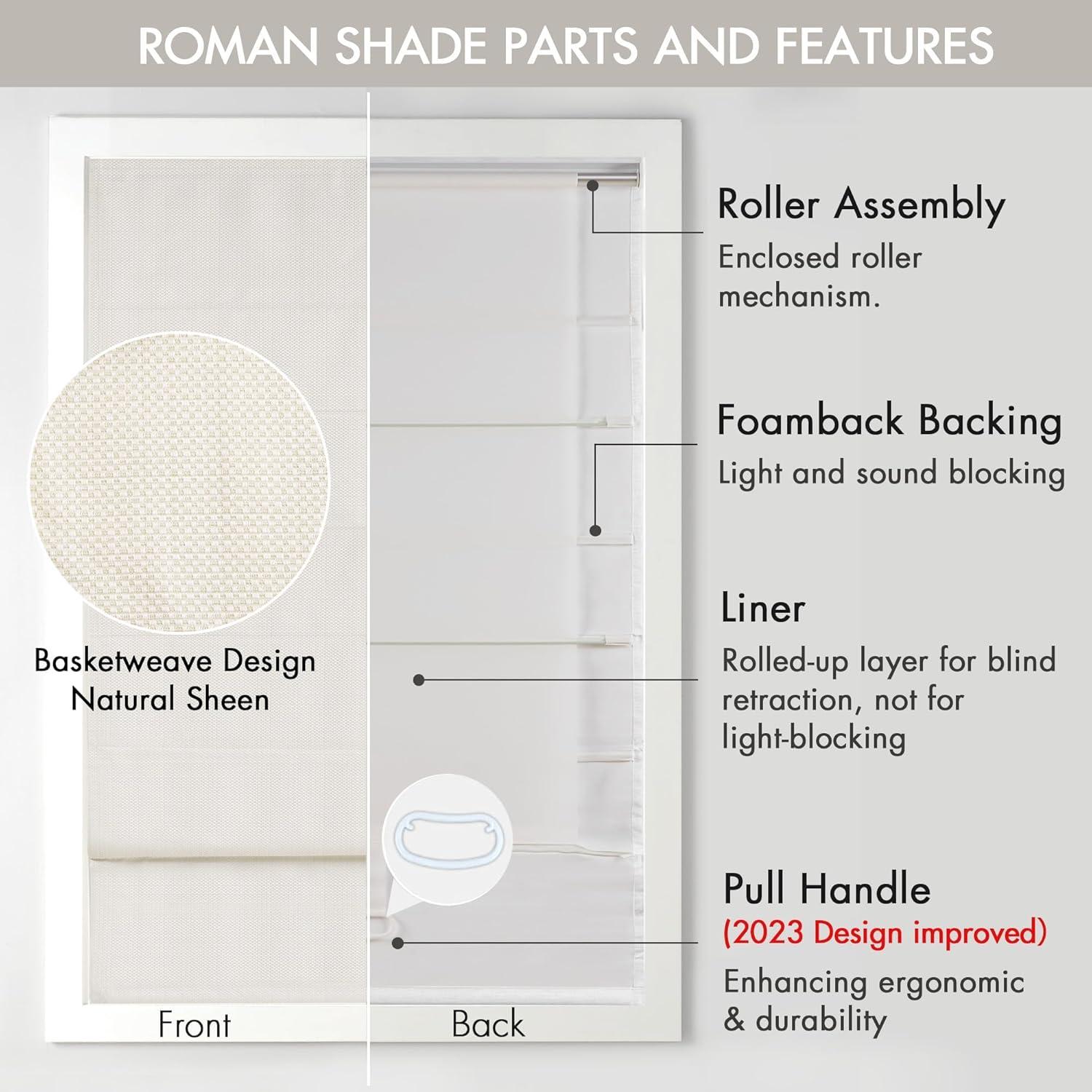 Galen Basketweave Cordless Room Darkening Single Roman Shade
