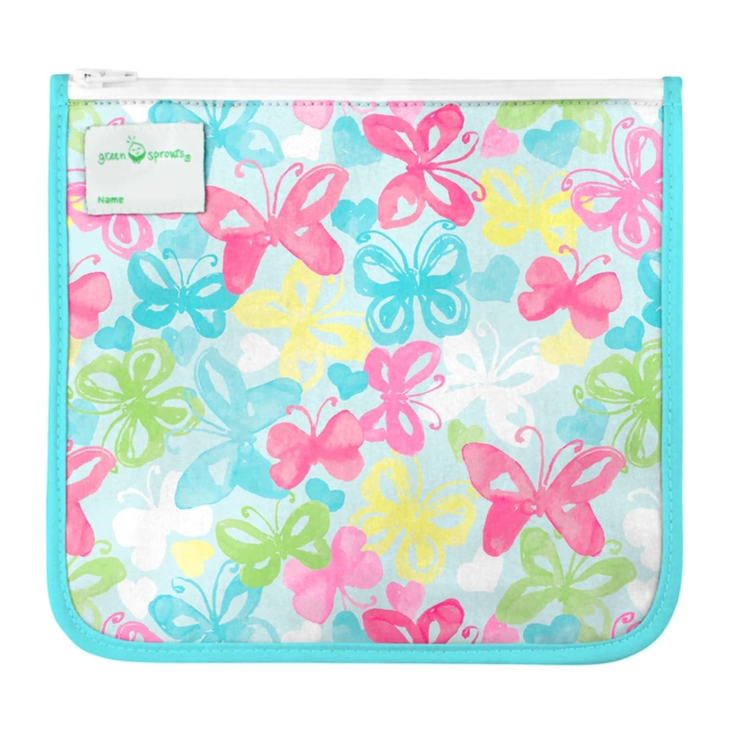 green sprouts Reusable Insulated Sandwich Bags (2 Pack) | Holds Food, Utensils, Wipes & More | Keeps Food Fresh | Food-Safe, Waterproof, Easy-Clean Material