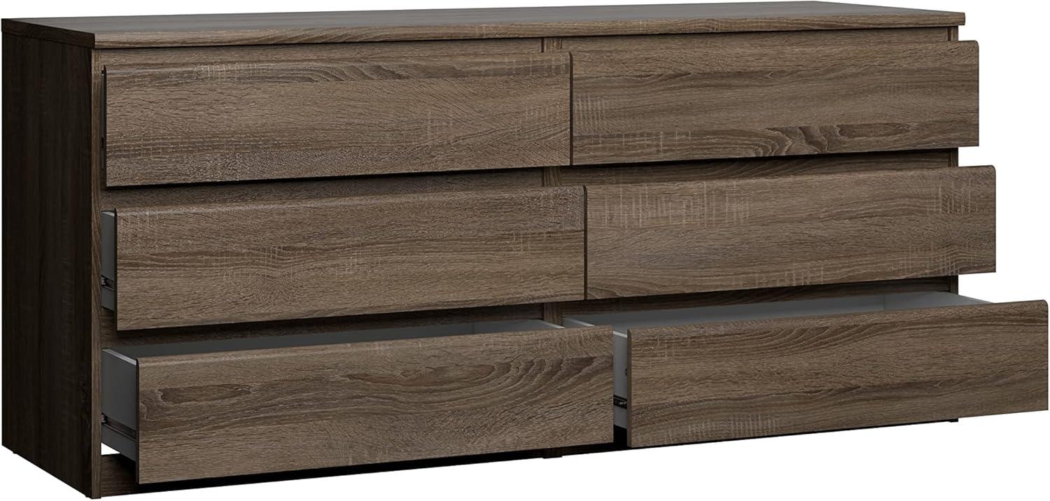 Wood Scottsdale 6 Drawer Double Dresser in Truffle Brown-Tvilum