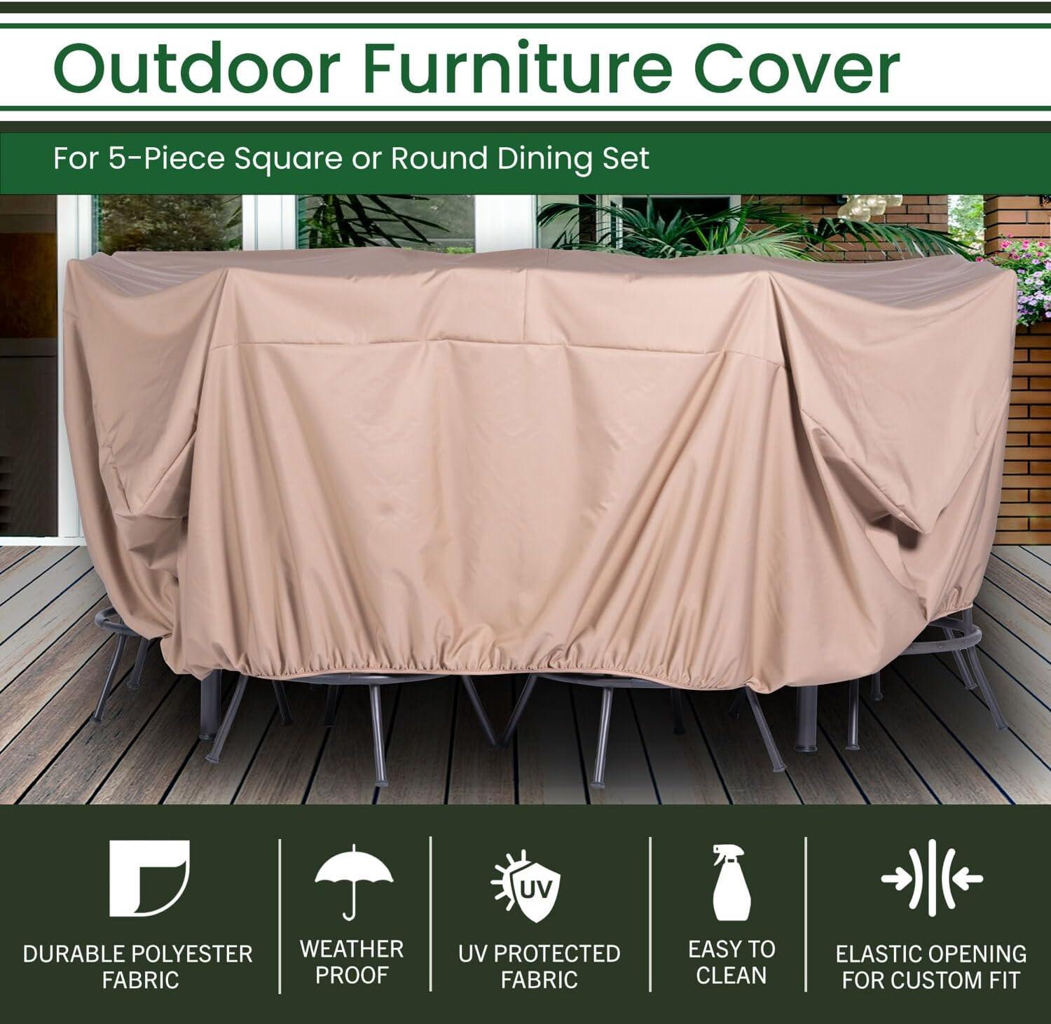 Nude Sun Resistant Outdoor Furniture Cover for 5-Piece Set