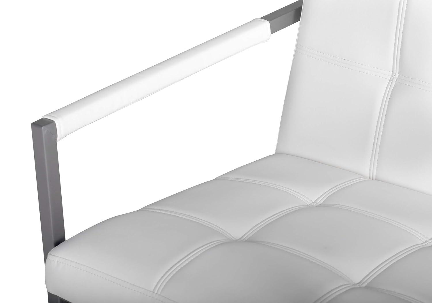 Camber Accent Chair White - Studio Designs Home: Mid-Century Faux Leather, Metal Frame, 250lbs Capacity