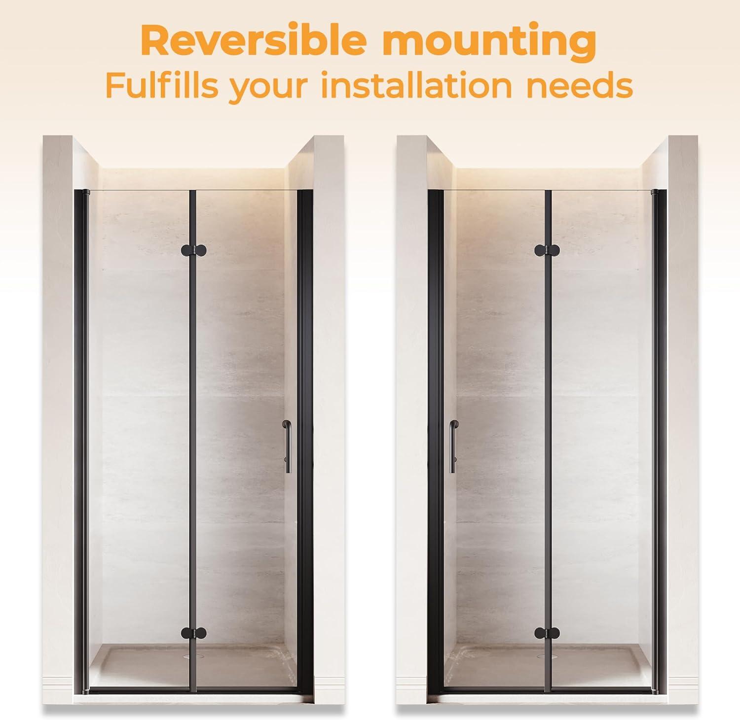 LOONGFIELD Sliding Shower Glass Door 56-60 In. W X 72 In. H, Adjustable Semi Frameless Shower Door, Certified Thick Clear Clear Tempered Glass, 304 Stainless Steel Handles ASTARQ-W2269P144324