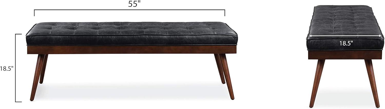 Athan Full-Grain Italian Genuine Leather Bench