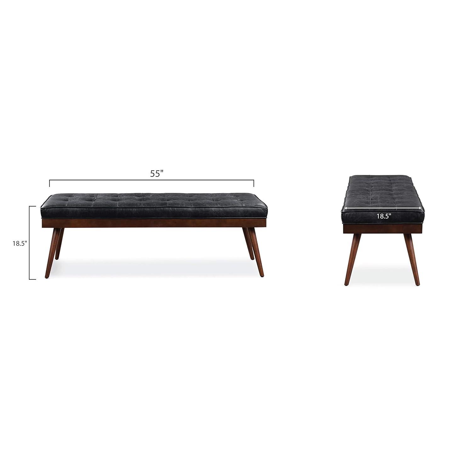 Athan Full-Grain Italian Genuine Leather Bench