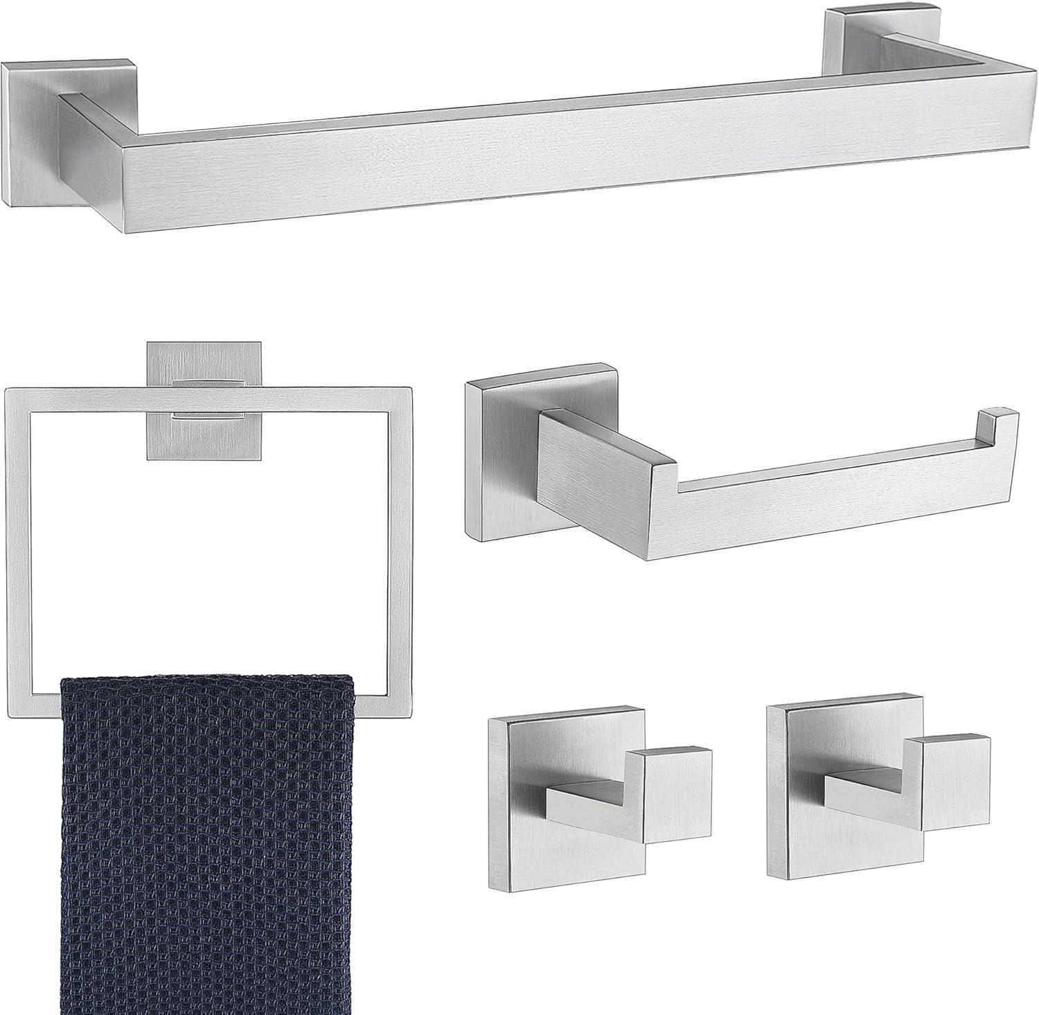 5-Pieces Bathroom Hardware Accessories Set,Towel Racks for Bathroom Wall Mounted.