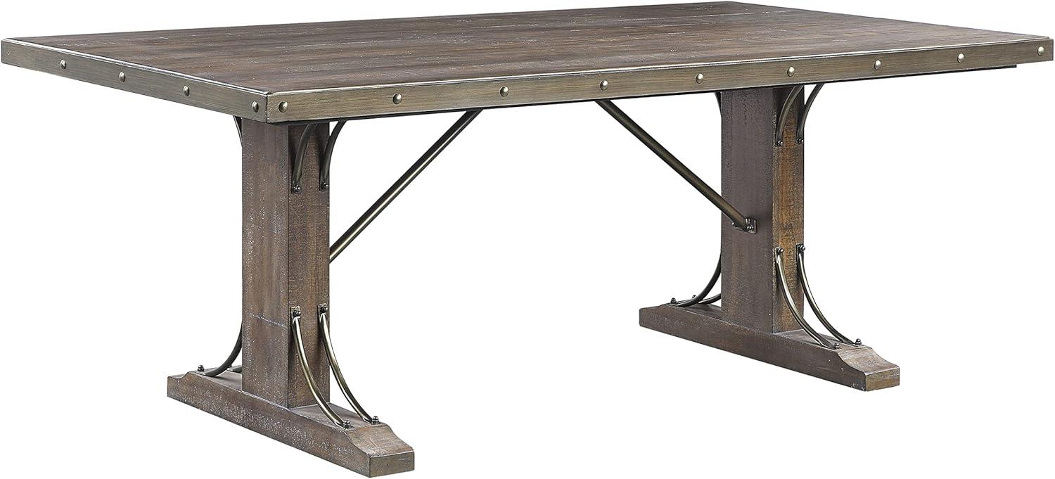 Raphaela 78" Reclaimed Wood Extendable Dining Table in Weathered Cherry