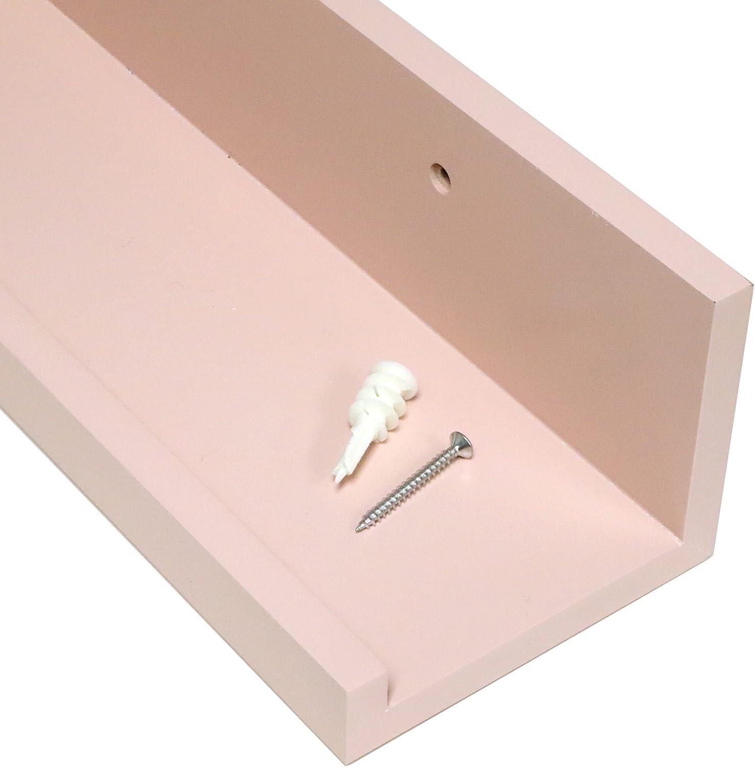 Charming Pink Floating Picture Ledge Shelf for Playful Display