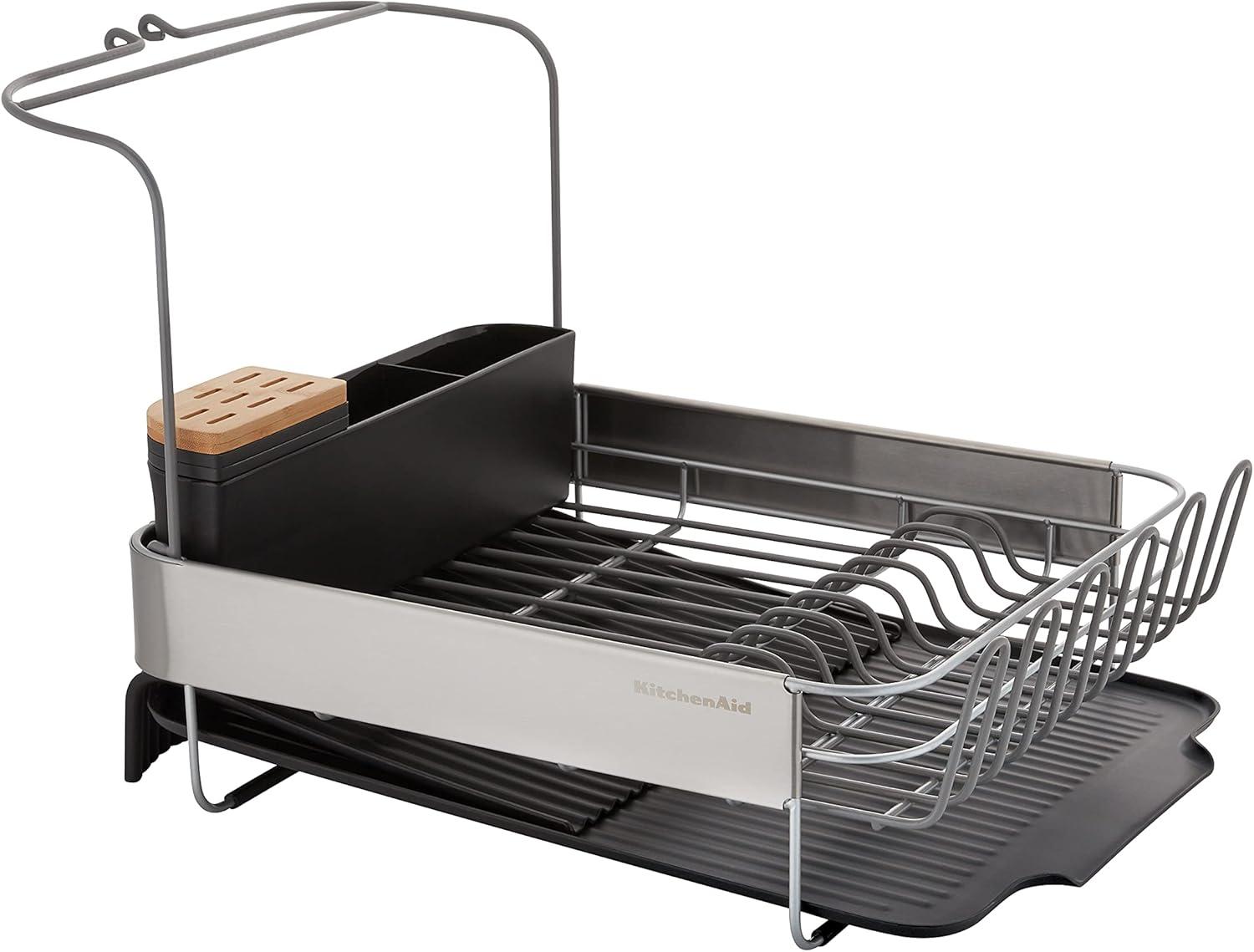 KitchenAid Expandable Dishrack Black: Freestanding Kitchen Drying Rack with Lifetime Warranty