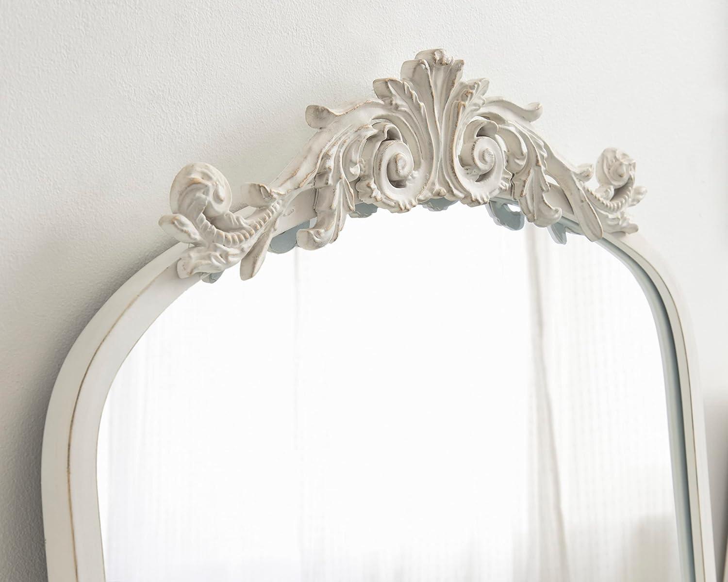19"x31" Arendahl Traditional Arch Decorative Wall Mirror White - Kate & Laurel All Things Decor: Luxury Glam Style, No Assembly Required