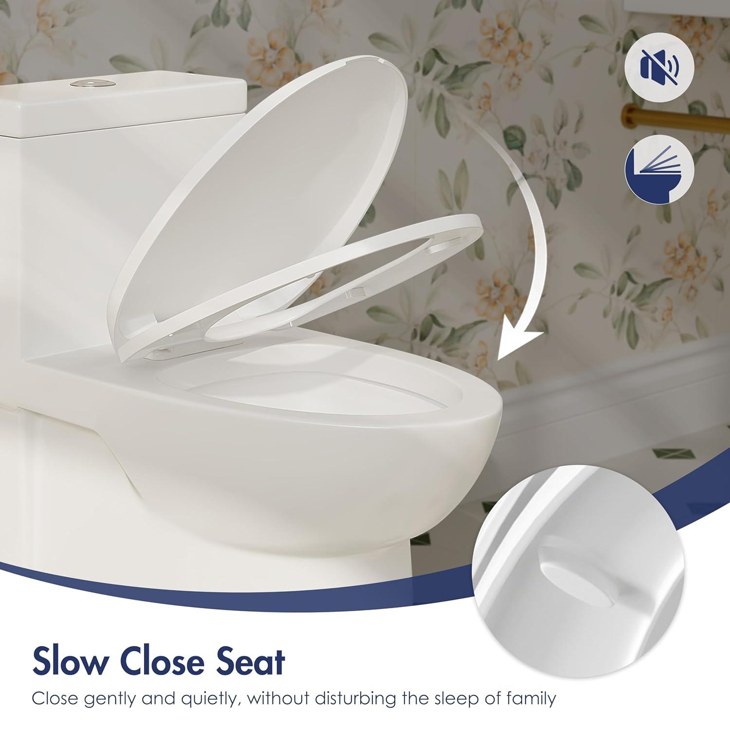 Denbigh 1.1/1.6 GPF Dual Flush Chair Height Elongated Bowl Comfort Height One-Piece Toilet (Seat Included)