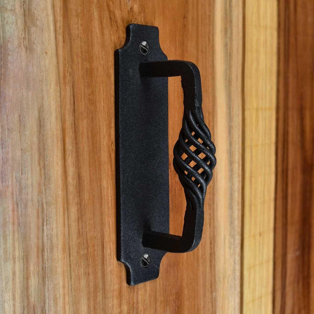 Renovators Supply Cabinet Handles 5.24" Black Wrought Iron Pull Handle Antique Colonial Birdcage Style Drawer and Dresser Door Handles w/Screws Pack of 2