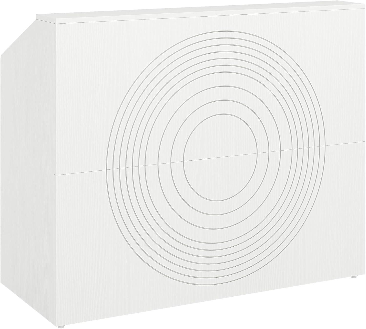 Tribesigns Modern Reception Desk, Front Counter Desk with Open Shelves, for Lobby, Beauty Salon, White