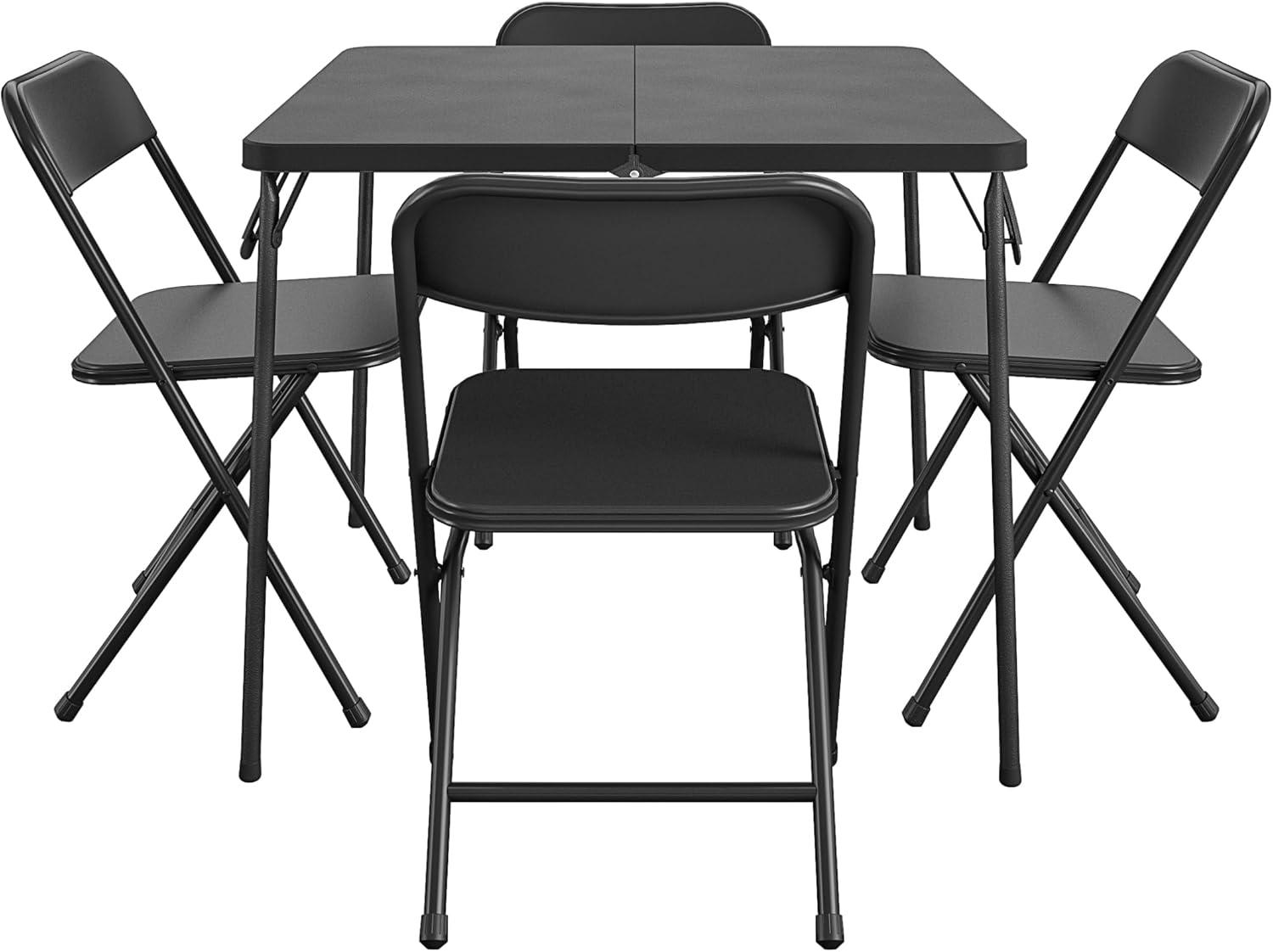 COSCO COSCO 5-Piece Solid Resin Centerfold Table & Chair Dining Set