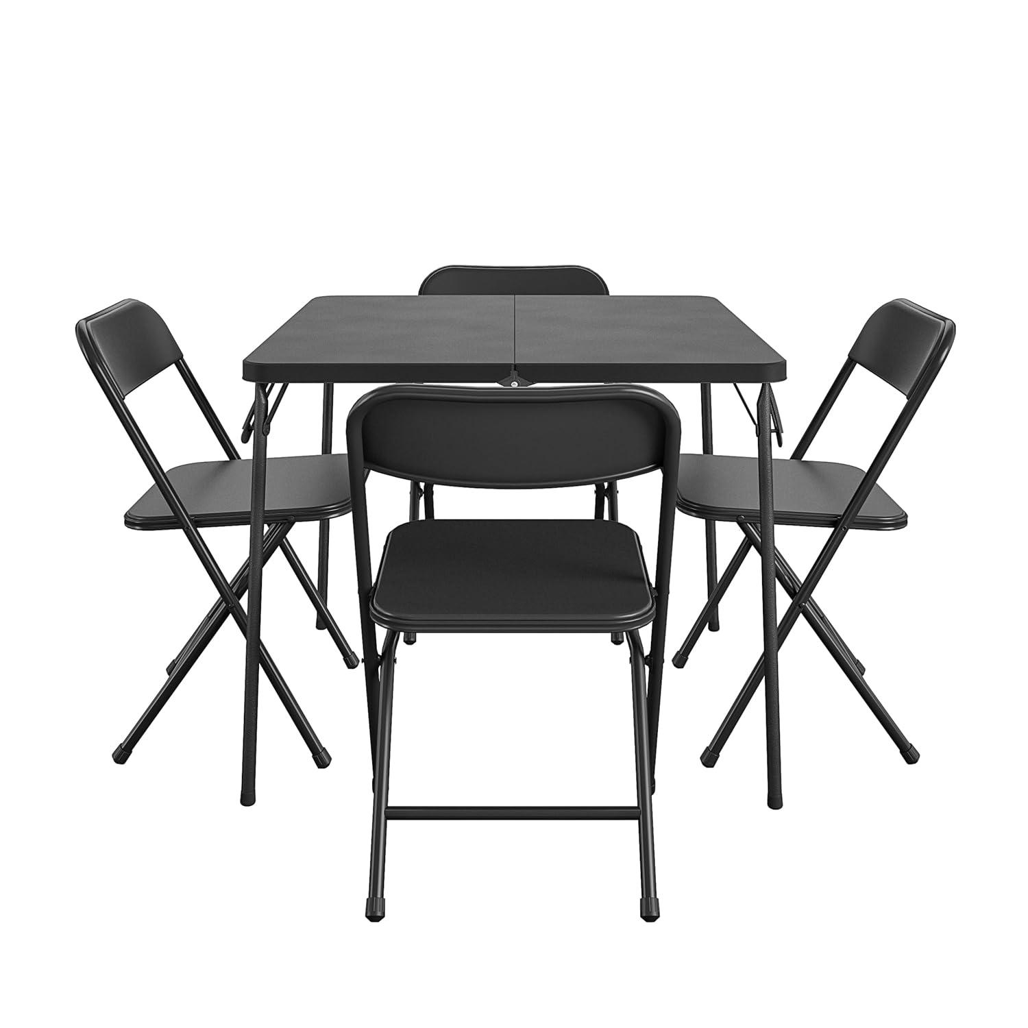 COSCO COSCO 5-Piece Solid Resin Centerfold Table & Chair Dining Set