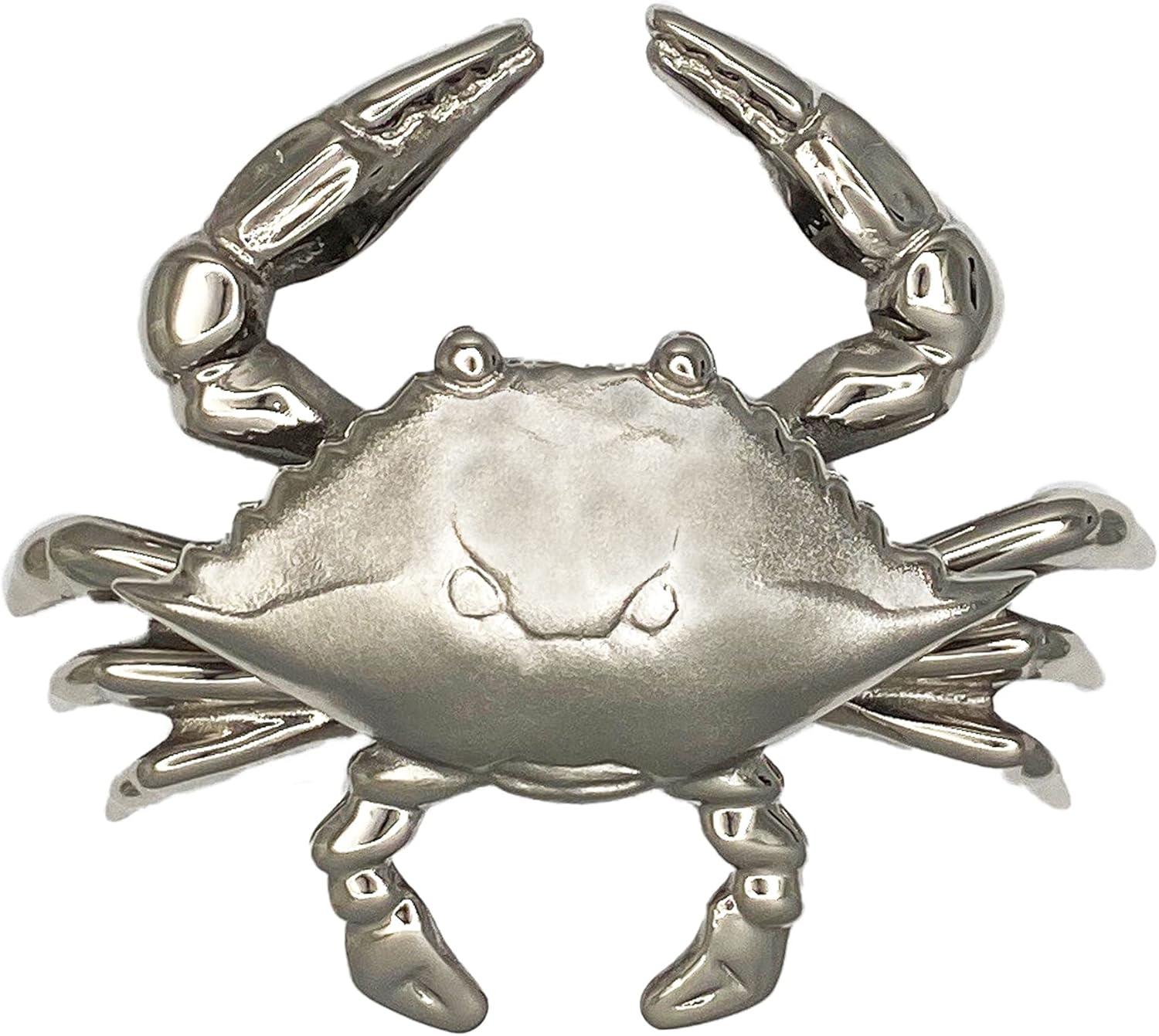 Nickel Silver Coastal Crab Solid Brass Door Knocker