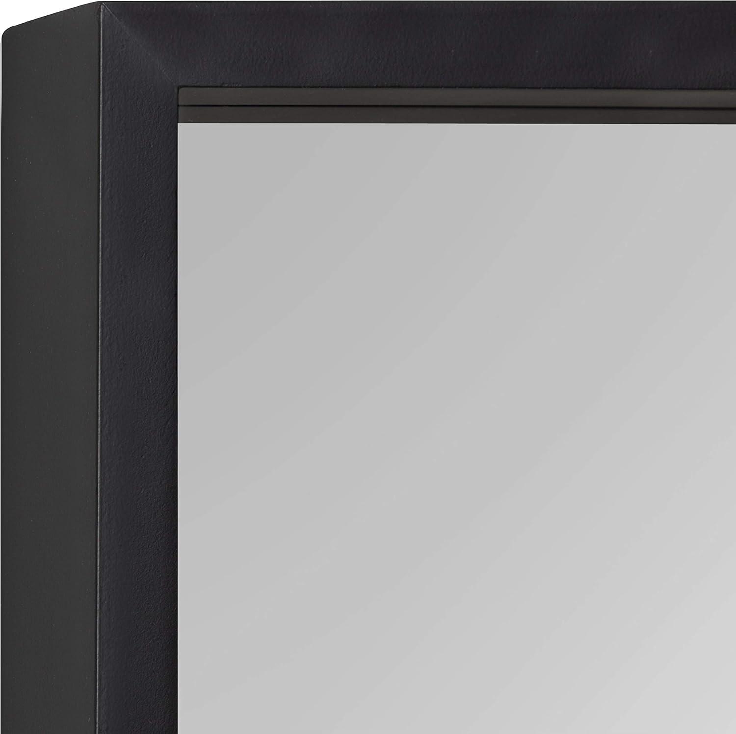 Elegant 51.75" Black Wood Rectangular Vanity Mirror