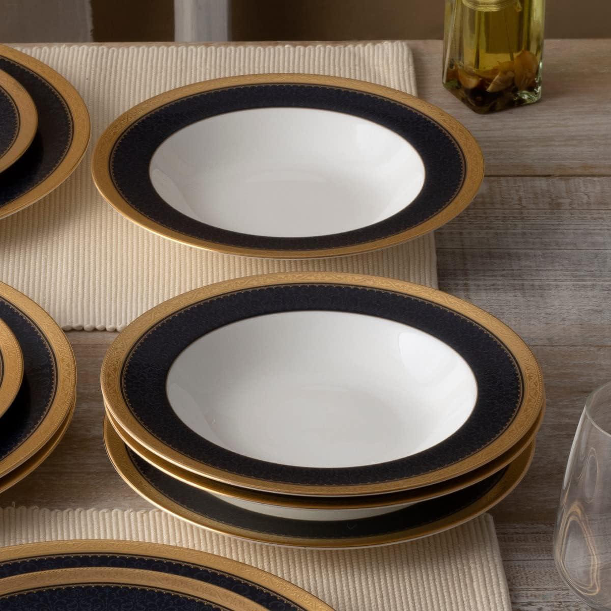 Noritake Odessa Cobalt Gold 12-Piece Dinnerware Set, Service for 4