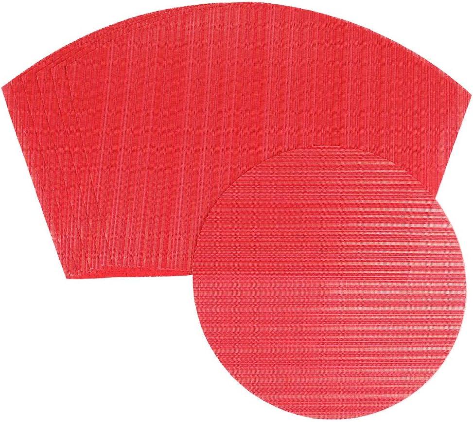 Table Placemats Wedge Shaped Place Mat with Centerpiece Round Mat Table Mats Washable, Set of 7 Placemats for Dining Table