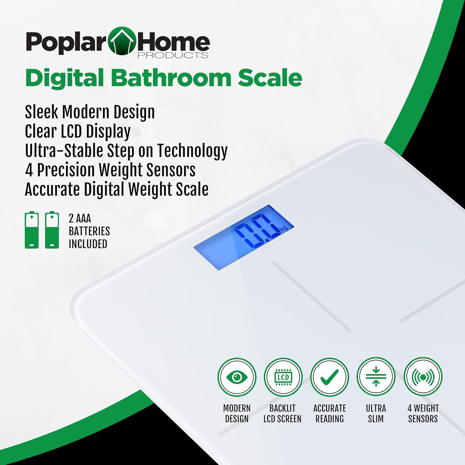 Prominence Home Ultra Thin, White Scale with Easy To Read LCD Display - Auto Step On