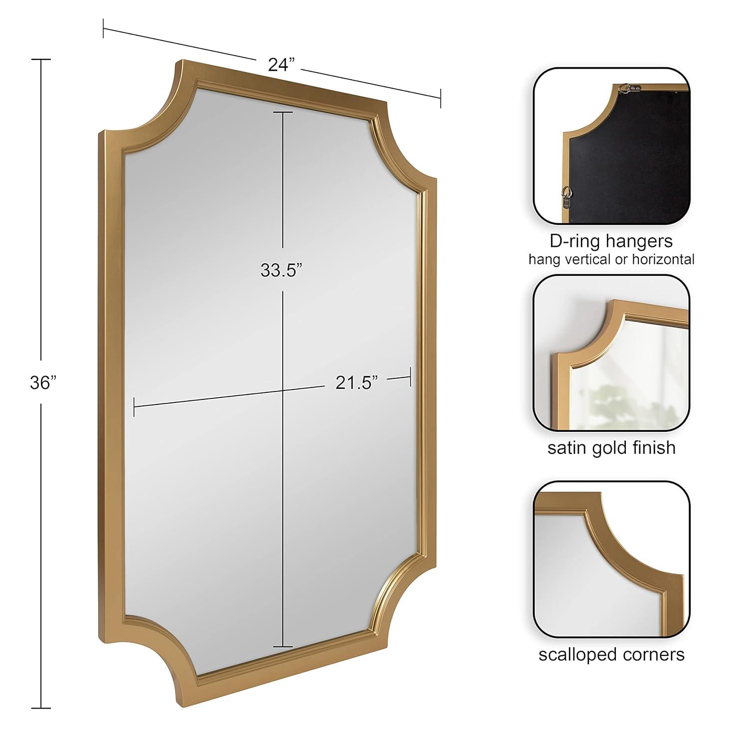 24" x 36" Hogan Framed Scallop Wall Mirror Gold - Kate and Laurel