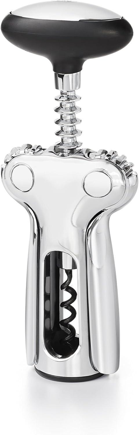 Stainless Steel Winged Corkscrew with Soft Knob Handle