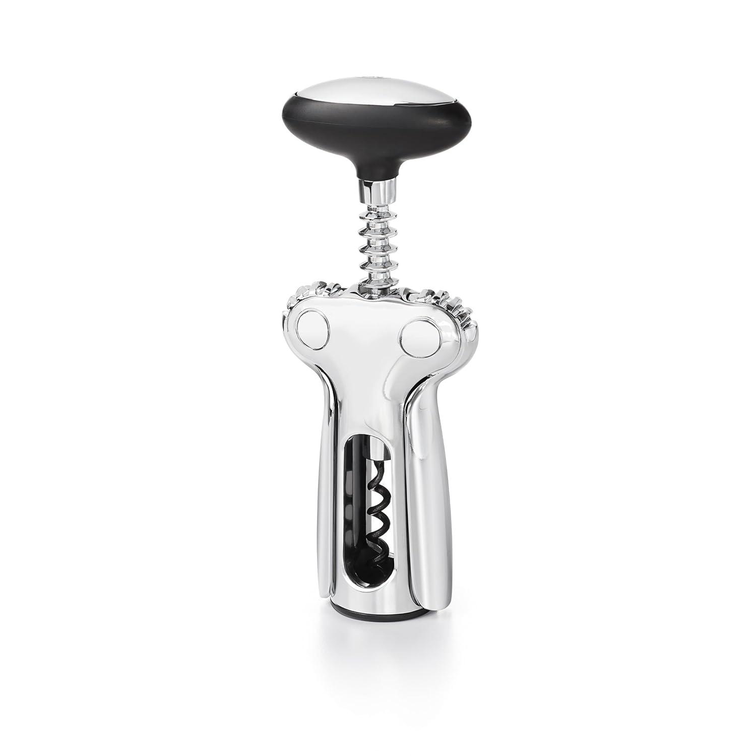 OXO Winged Corkscrew Soft Knob Smooth Gliding Steel Wine Bottle Cork Opener