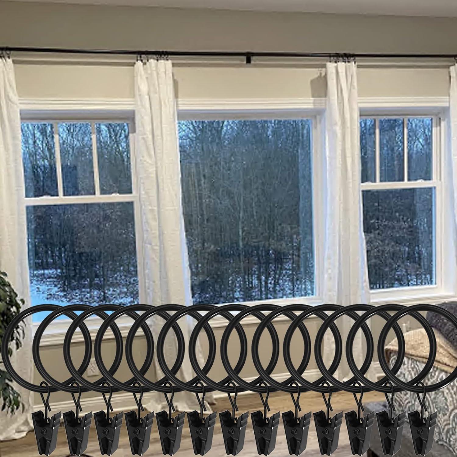 Clearance! Uscallm 40 Pack Metal Curtain Rings With Clips, Hat Clothes Clips, Drapery Clips With Rings, Drapes Rings 1.26in Interior Diameter Calf Stretch Box Unclaimed Pallets