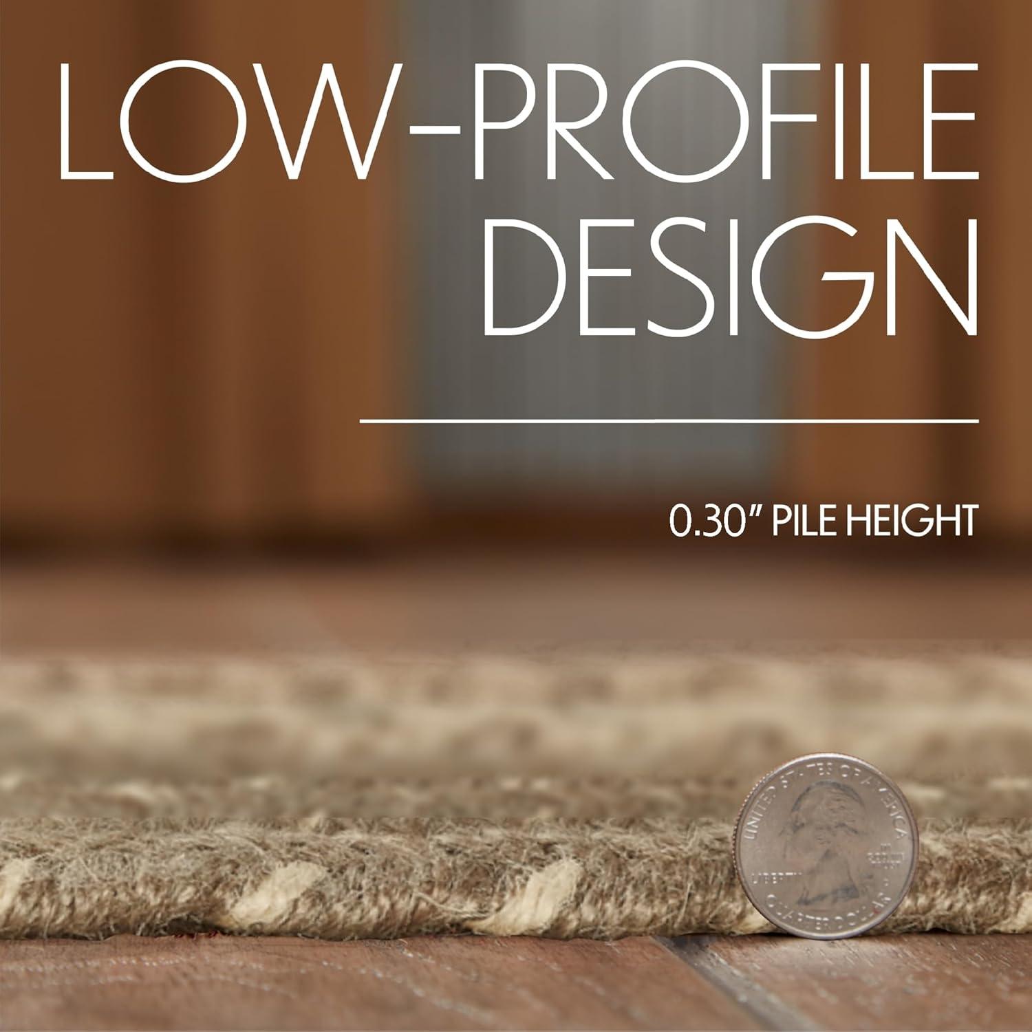 VHC Brands Cobblestone Stair Tread, Jute Blend, Rect, Tan Grey White, 8.5 x 27 inches