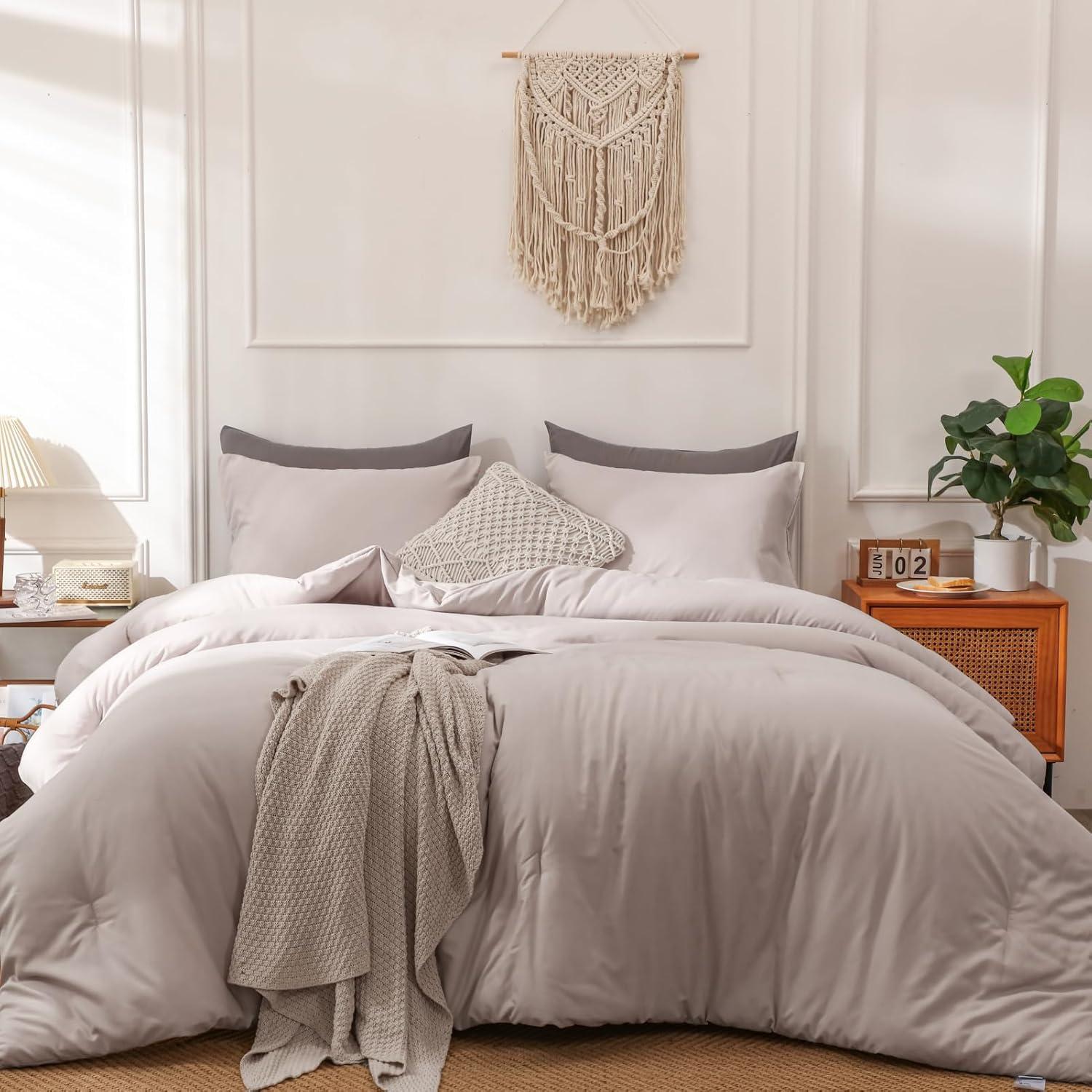 SPRINDAY Queen Comforter Set For Adult, 3 Piece Sage Green Comforter Sets & Bedding For All Season